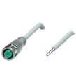Pepperl+Fuchs V1-G-E8W-3M-PUR Female cordset single-ended M12 straight A-coded, LED 4-pin, PUR cable grey