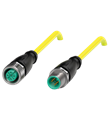 Pepperl+Fuchs V11-G-YE2M-PVC-U-V11-G Cordset M12 socket straight to M12 plug straight A-coded, 3-pin, PVC cable yellow, UL approved