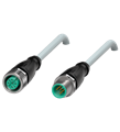 Pepperl+Fuchs V15-G-2M-PUR-ABG-V15-G Cordset M12 socket straight to M12 plug straight A-coded, 5-pin, PUR cable grey, shielded