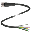 Pepperl+Fuchs V19-G-BK25M-PVC-U/ABG-Y325748 Female cordset, M12, 8-pin, shielded, PVC cable