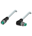 Pepperl+Fuchs V3-GM-1M-PUR-V3-WM Cordset M8 socket straight to M8 plug angled A-coded, 3-pin, PUR cable grey