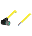 Pepperl+Fuchs V31-WM-YE2M-PVC-U Female cordset single-ended M8 angled A-coded, 4-pin, PVC cable yellow, UL approved