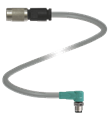 Pepperl+Fuchs V35-G-5M-PUR-V31-WM Connection cable, M9 to M8, PUR cable, 3-pin