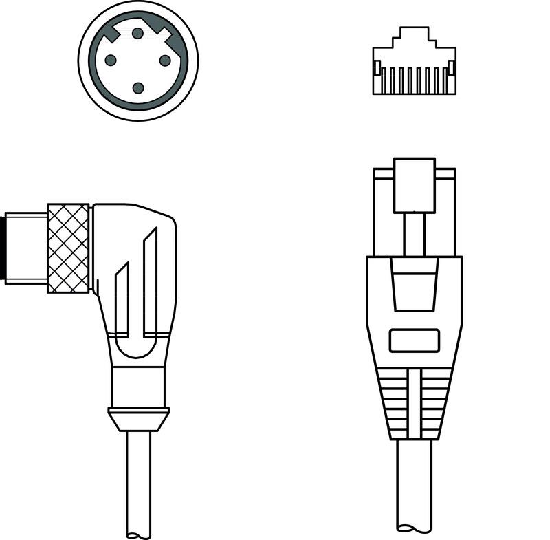 Leuze KSS ET-M12-4W-RJ45-A-P7-150 Bağlantı kablosu Turkiye