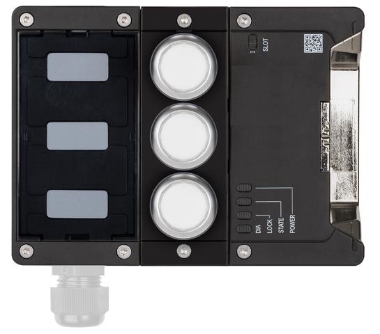 Euchner MGB2-I-BR-U-XA9S0-LY-R-165702 Interlocking module MGB2-I-BR (3 pushbuttons, door hinge on right) Turkiye