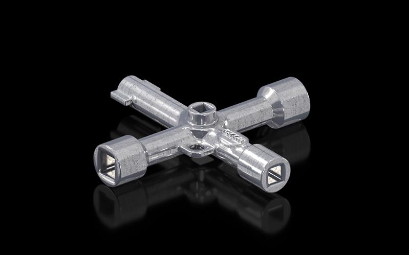 Rittal SZ 2549.500 Üniversal anahtar; 5 mm double-bit uçlu, 7 mm ve 8 mm üçgen ve dörtgen ucun yanı sıra alyan yuvarlak başlı cıvata boyut 25 ve 30 için bit adaptörü ve döndürme biti ile Turkiye