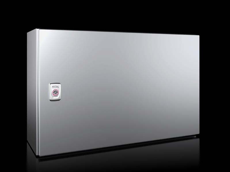 Rittal AX 1009.000 AX kompakt pano, GYD: 600x380x210 mm, paslanmaz çelik 14301, montaj plakalı, tek kapılı, bir mandallı kilit Turkiye