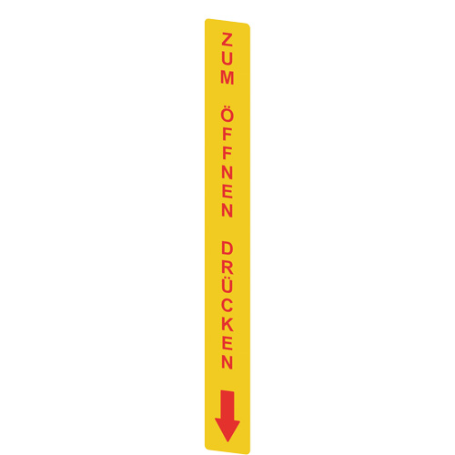 Pizzato VF AP-A1AGR04 Yellow adhesive in PC, rectangular 300x32 mm, red writing 