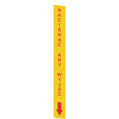 Pizzato VF AP-A1AGR08 Yellow adhesive in PC, rectangular 300x32 mm, red writing 