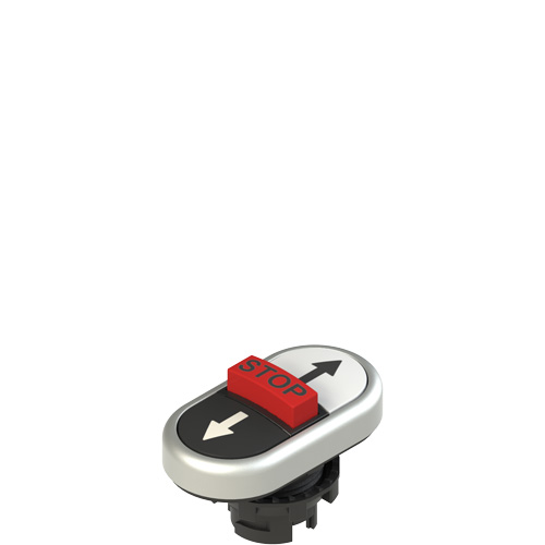 Pizzato E2 1PTRS9AABE Triple lower flush pushbutton, with marking Turkiye