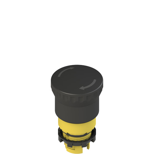 Pizzato E2 1PERZ4511 Black mushroom pushbutton, turn to release Turkiye