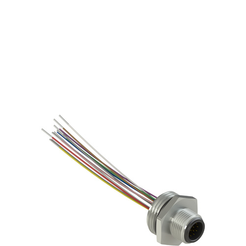 Pizzato VF CNM12MM-L16 M12 metallic male wired connector, 12 poles, for M20x1,5 threads, cable length 16 cm Turkiye