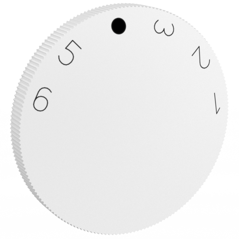 Alre ET-10 Adjustment knob for devices in B2000 series, scale 1…6, pure white, gloss Turkiye
