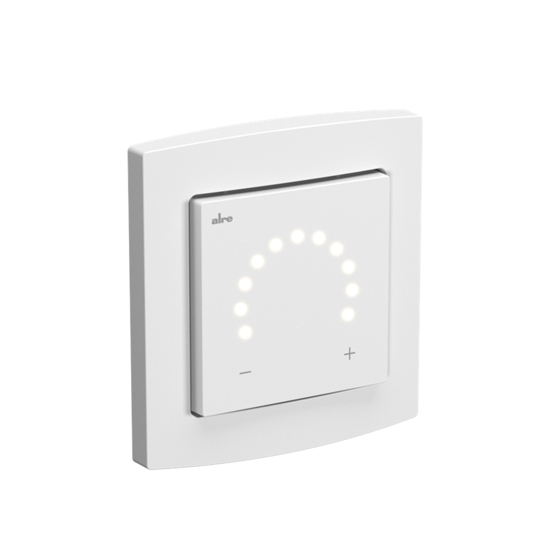 Alre HTRRUt210.A00#31 Room temperature controller with luminous ring scale, flush-mounted, cover 55x55mm, pure white, glossy Turkiye