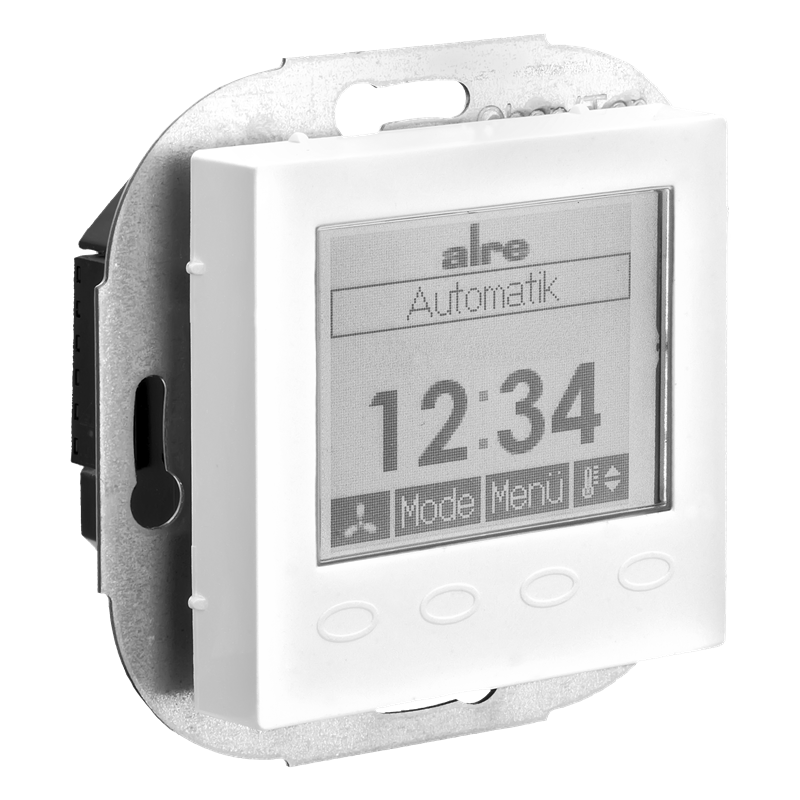 Alre KTRRUu217.456#57/V2 Room thermostat with timer, heating/cooling, flush-mounted, 230V AC, cover 55x55mm, pearl white, gloss Turkiye