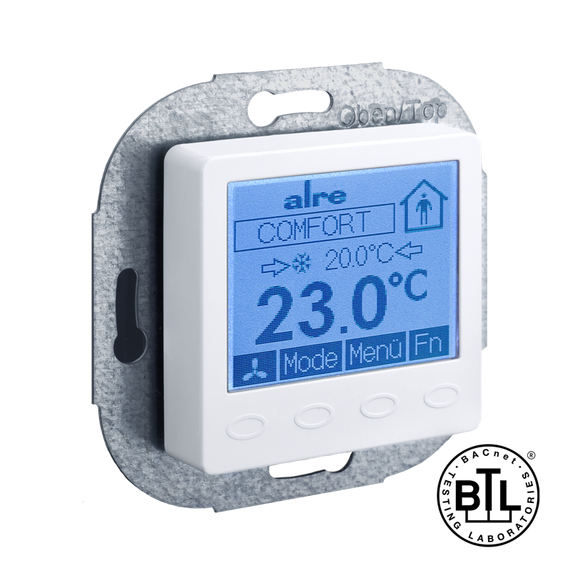 Alre KTRBUu217.456#07 BACnet room controller, flush-mounted, 230V AC, cover 50x50mm, pure white, gloss Turkiye