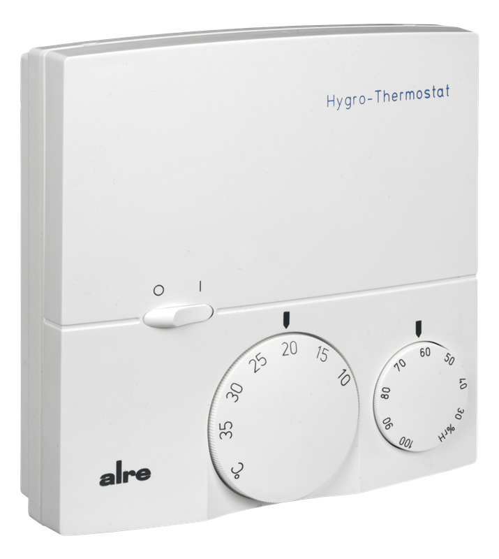 Alre RKDSB-171.000 Room hygrostat, surface-mounted, 24V AC or 230V AC, 10…35…°C, 30…100% rH, two-way contact Turkiye