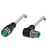 Pepperl+Fuchs V1-G-1,2M-PUR-ABG-V1-W Cordset M12 socket straight to M12 plug angled A-coded, 4-pin, PUR cable grey, shielded Turkiye