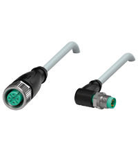 Pepperl+Fuchs V1-G-1M-PUR-V31-WM Cordset M8 socket straight to M12 plug angled A-coded, 4-pin, PUR cable grey Turkiye