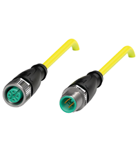 Pepperl+Fuchs V1-G-YE0,5M-PVC-U-V1-G Cordset M12 socket straight to M12 plug straight A-coded, 4-pin, PVC cable yellow, UL approved Turkiye