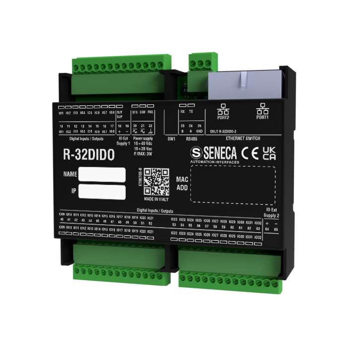 Seneca R-32DIDO
        (HW rev. D1) Modbus I/O's module with 32 digital inputs/outputs Turkiye