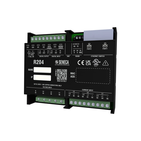 Seneca R204 ModBUS RTU/TCP ModBUS Energy power meter with universal input and FTP, Post http, MQTT communication, UL listed Turkiye