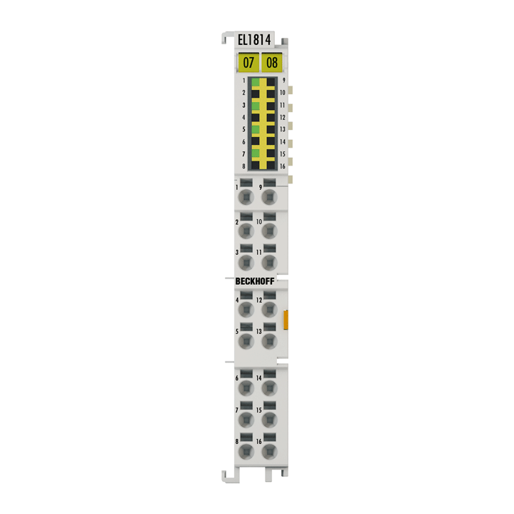 Beckhoff EL1814 EtherCAT Terminal, 4-channel digital input, 24 V DC, 10 µs, 3-wire connection Turkiye