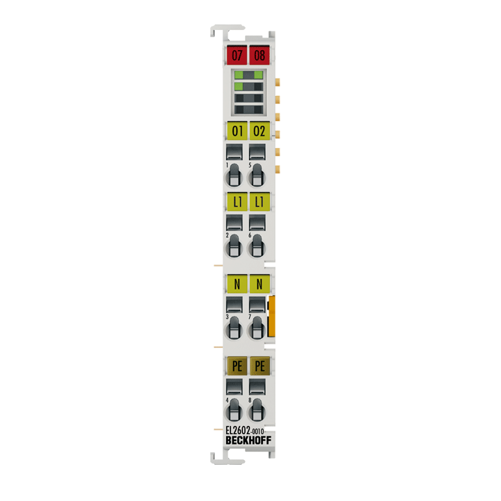 Beckhoff EL2602-0010 EtherCAT Terminal, 2-channel relay output, 230 V AC, 30 V DC, 5 A, contact-protecting switching Turkiye
