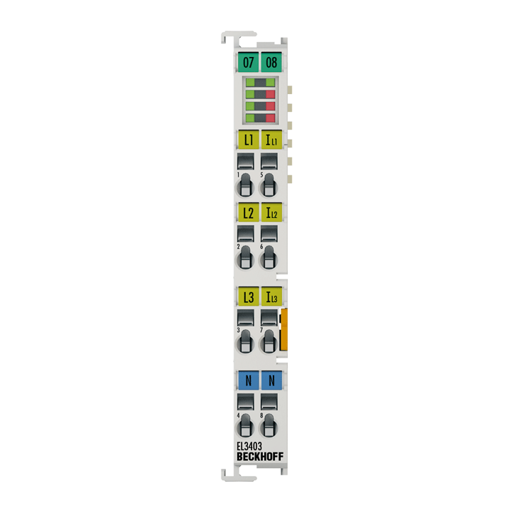 Beckhoff EL3403-0333 EtherCAT Terminal, 3-channel analog input, power measurement, 500 V AC, 333 mV, 16 bit Turkiye