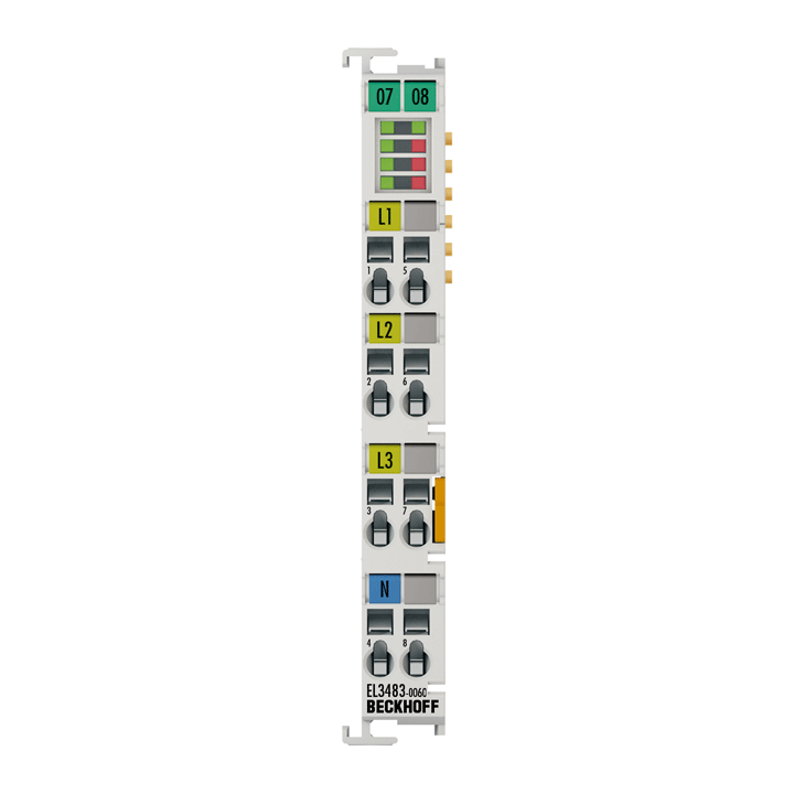 Beckhoff EL3483-0060 EtherCAT Terminal, 3-channel analog input, mains monitor, 480 V AC, 24 bit, with analog values Turkiye