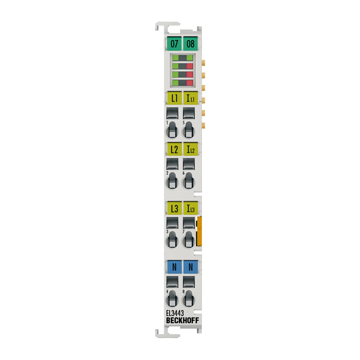 Beckhoff EL3443 EtherCAT Terminal, 3-channel analog input, power measurement, 480 V AC/DC, 1 A, 24 bit Turkiye