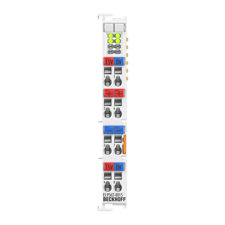 Beckhoff EL9562-0015 EtherCAT Terminal, power supply, 24 V DC, 2 x output 15 V DC, 03 A, electrically isolatedNew Turkiye