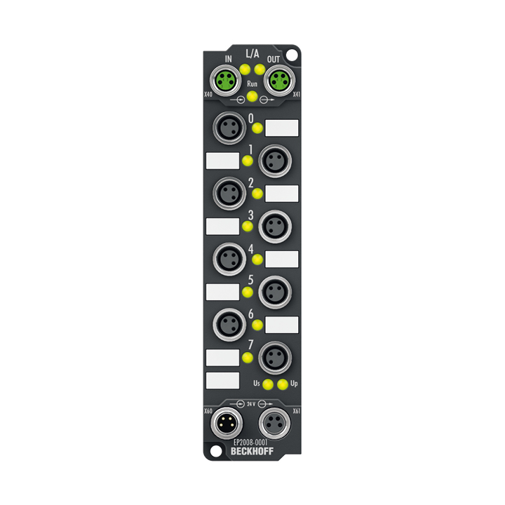 Beckhoff EP2008-0001 EtherCAT Box, 8-channel digital output, 24 V DC, 05 A, M8 Turkiye