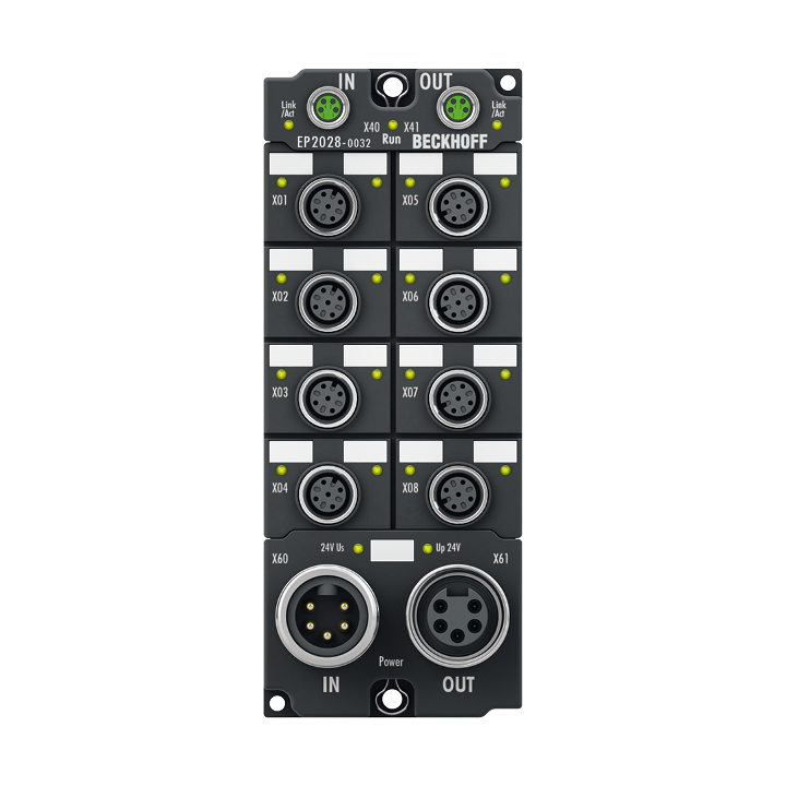 Beckhoff EP2028-0032 EtherCAT Box, 8-channel digital output, 24 V DC, 28 A, M12 Turkiye