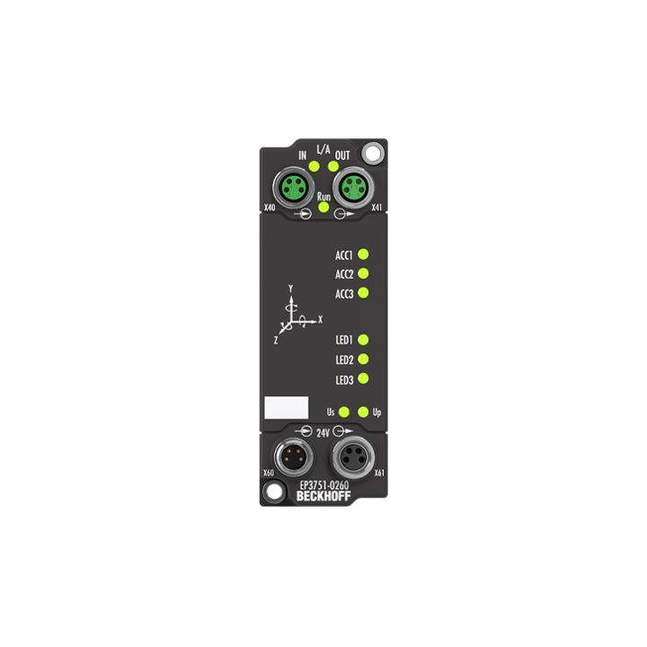 Beckhoff EP3751-0260 EtherCAT Box, 1-channel, 1 x 3-axis accelerometer, 1 x 3-axis gyroscopeNew Turkiye