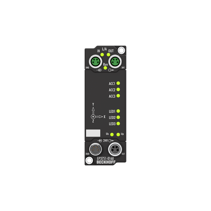 Beckhoff EP3751-0160 EtherCAT Box, 1-channel, 1 x 3-axis accelerometersNew Turkiye