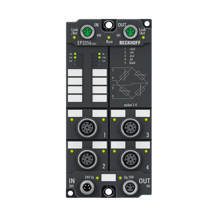 Beckhoff EP3356-0022 EtherCAT Box, 1-channel analog input, measuring bridge, full bridge, 24 bit, M12 Turkiye