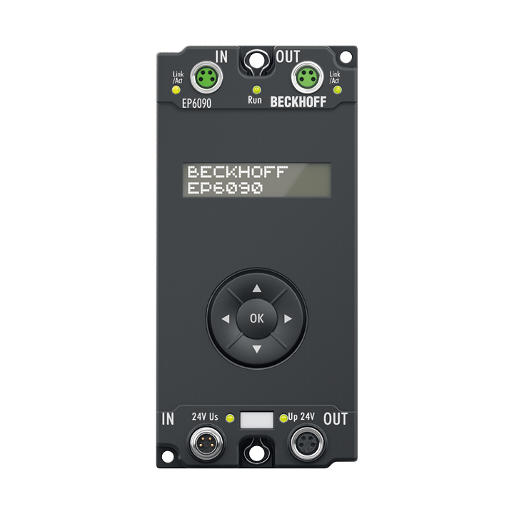 Beckhoff EP6090-0000 EtherCAT Box, display with navigation switch, operating hours counter Turkiye