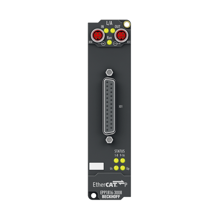 Beckhoff EPP1816-3008 EtherCAT P Box, 16-channel digital input, 24 V DC, 10 µs, D-sub, 2 x 3-axis accelerometers Turkiye