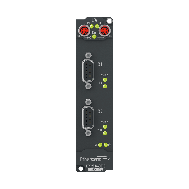 Beckhoff EPP2816-0010 EtherCAT P Box, 16-channel digital output, 24 V DC, 05 A, D-sub Turkiye