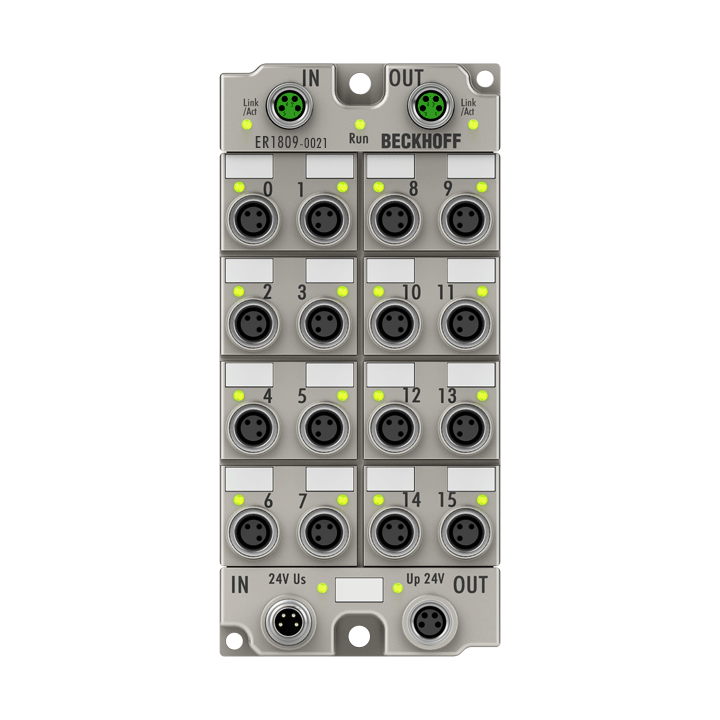 Beckhoff ER1809-0021 EtherCAT Box, 16-channel digital input, 24 V DC, 3 ms, M8, zinc die-cast Turkiye