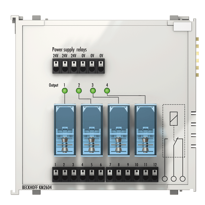 Beckhoff KM2604 Bus Terminal module, 4-channel relay output, 230 V AC, 16 A Turkiye
