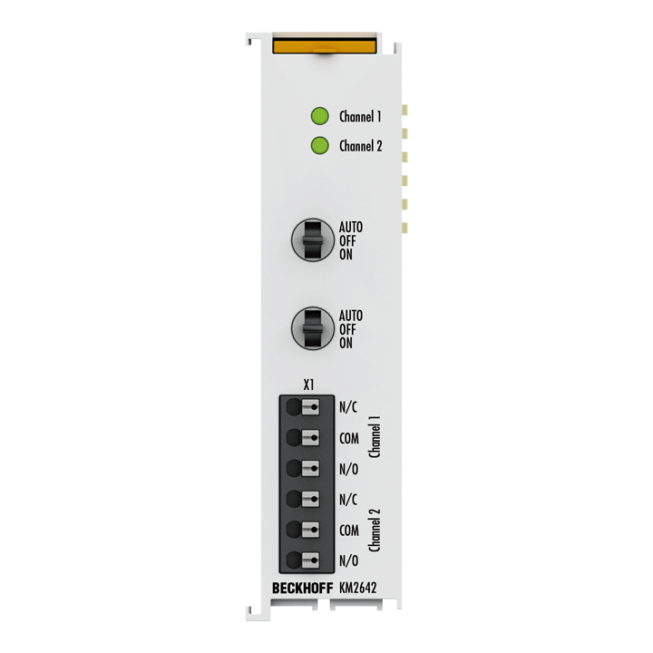 Beckhoff KM2642 Bus Terminal module, 2-channel digital output, 230 V AC, 6 A, manual/automatic operation Turkiye