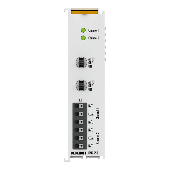 Beckhoff KM2652 Bus Terminal module, 2-channel digital output, 230 V AC, 6 A, manual/automatic operation Turkiye