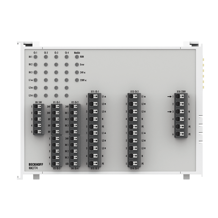 Beckhoff KM2774 Bus Terminal module, 4-channel triac output, 80…230 V AC, 15 A Turkiye