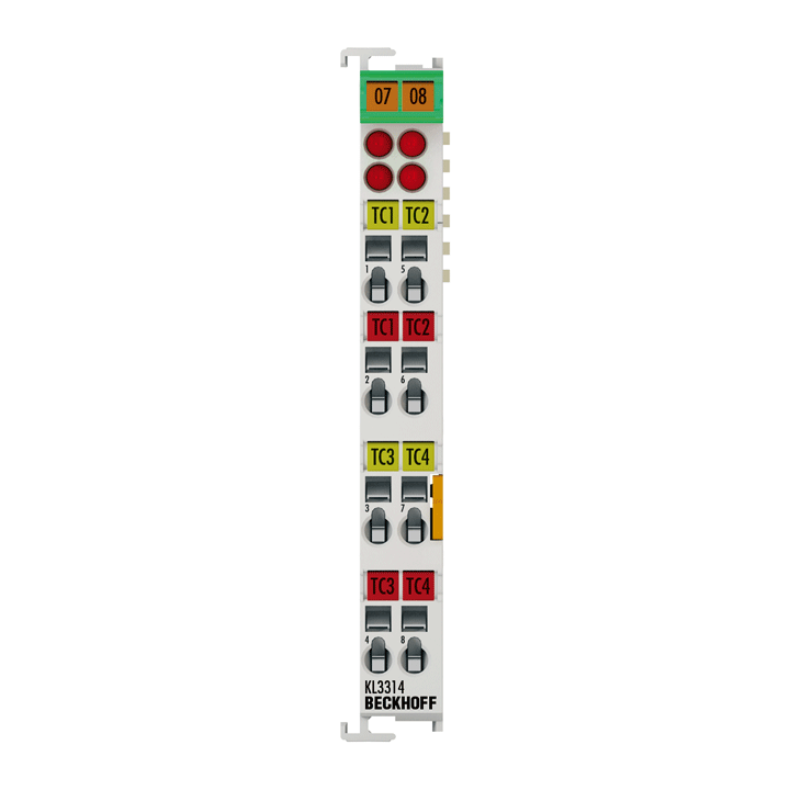 Beckhoff KL3314 Bus Terminal, 4-channel analog input, temperature, thermocouple, 16 bit Turkiye