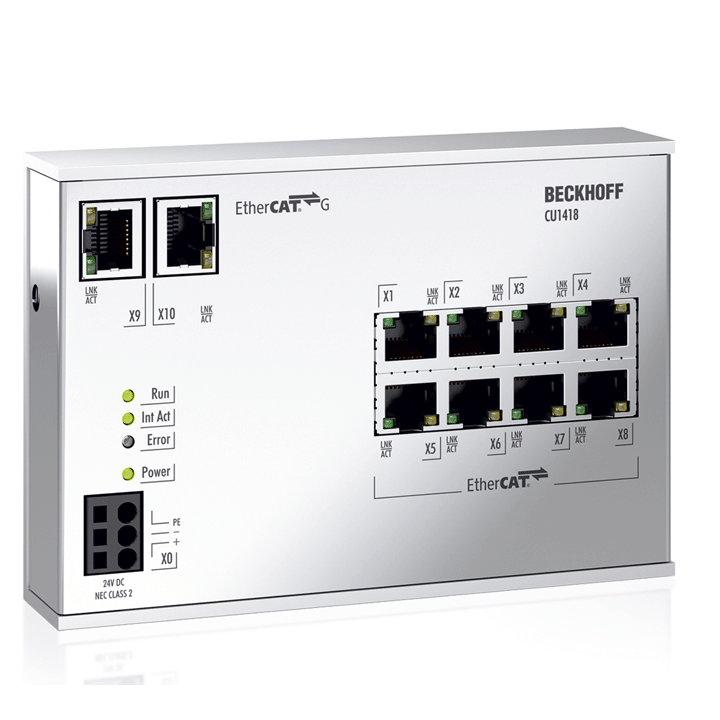 Beckhoff CU1418 Infrastructure, 8-port branch controller, EtherCAT G, 24 V DC, RJ45 Turkiye