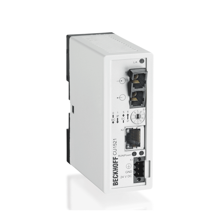 Beckhoff CU1521 Infrastructure, media converter, Ethernet/EtherCAT, 100 Mbit/s, 24 V DC, fiber optic multi-mode Turkiye