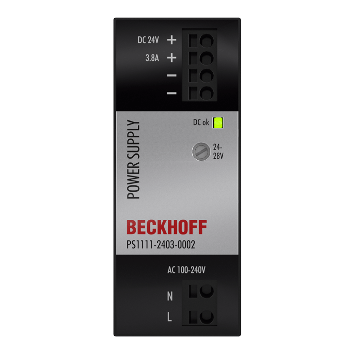 Beckhoff PS1111-2403-0002 Power supply PS1000; output: 24 V DC, 38 A; input: AC 100…240 V, 1-phase Turkiye