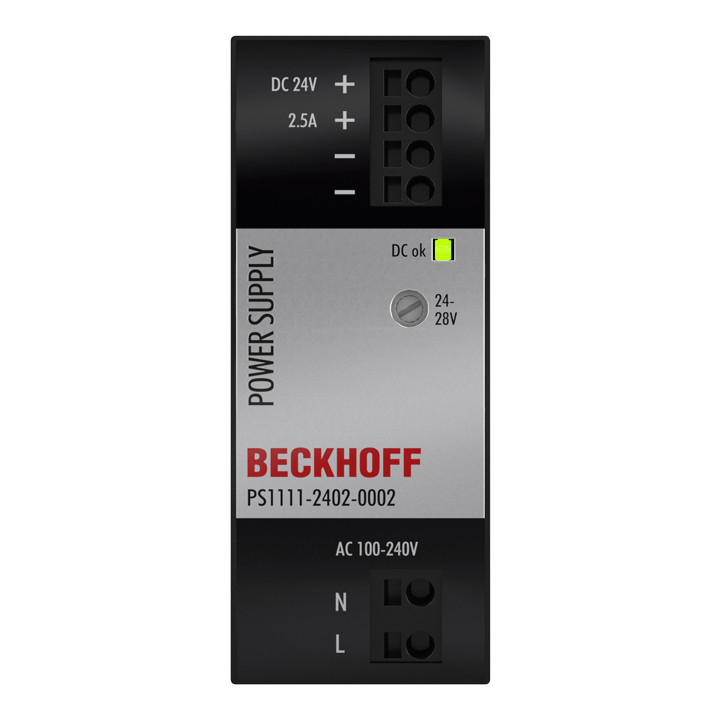 Beckhoff PS1111-2402-0002 Power supply PS1000; output: 24 V DC, 25 A; input: AC 100…240 V, 1-phase, NEC Class2 Turkiye